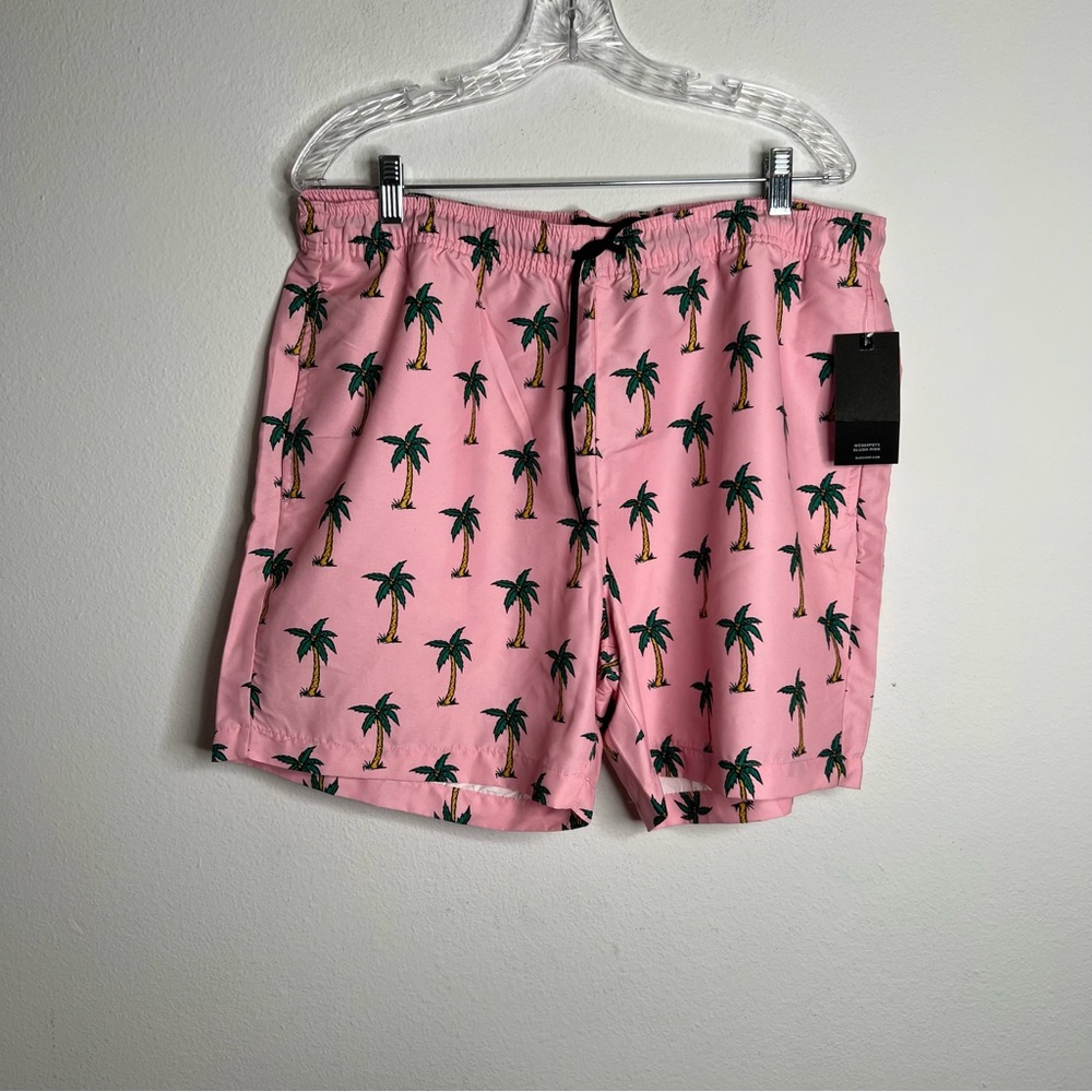 WXYZ MFG Mens Short Beach Palm Trees Hawaiian Size XL